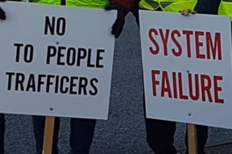 Around the clock protest in Ballinamore against Government plan for asylums