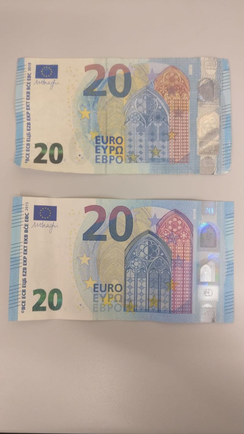 Can you tell the difference between a real and fake €20 note?