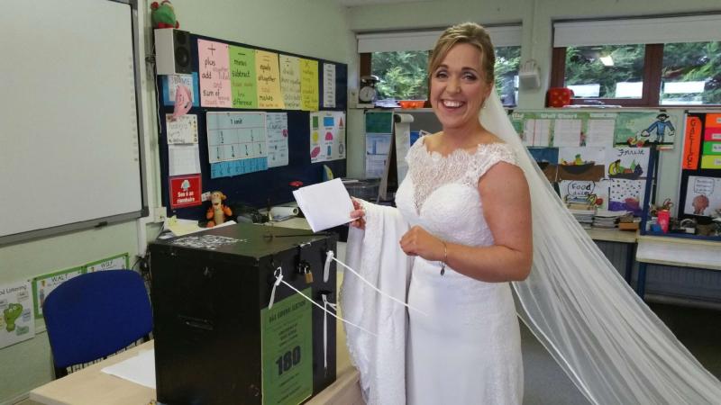 Leitrim bride casts her vote prior to get married