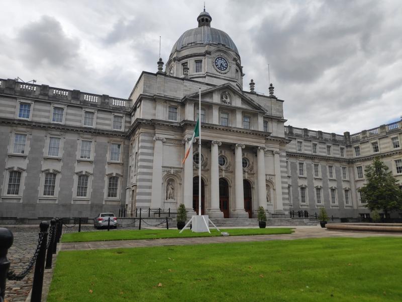 DEATH OF JOHN HUME: Flags at government buildings in Dublin fly at half mast in honour of former SDLP leader