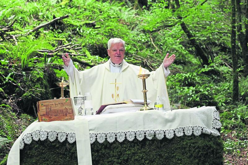 Fr Gerry Comiskey celebrates 40th anniversary with mass at symbolic location near Lough Gill
