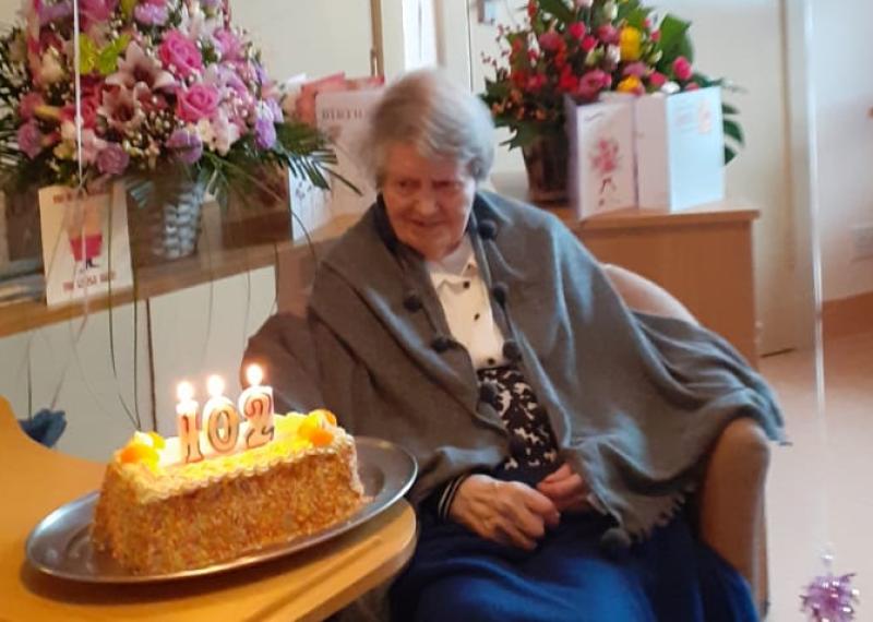 Winnie Hand celebrates her 102nd birthday