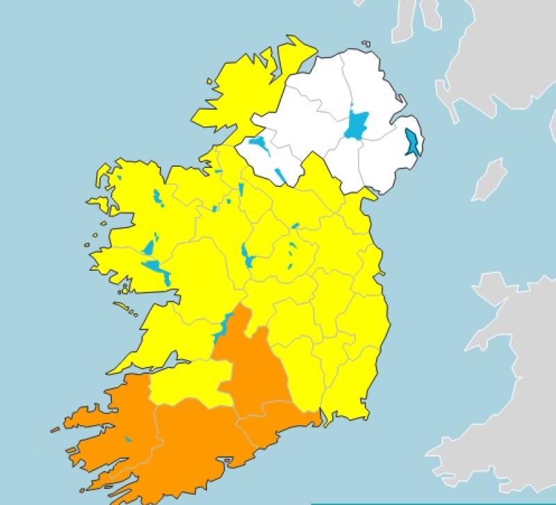 Status Yellow weather warnings issued for Leitrim and surrounding