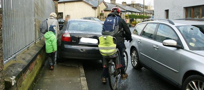 Drivers reminded that parking on footpaths or cycle lanes is unsafe and illegal