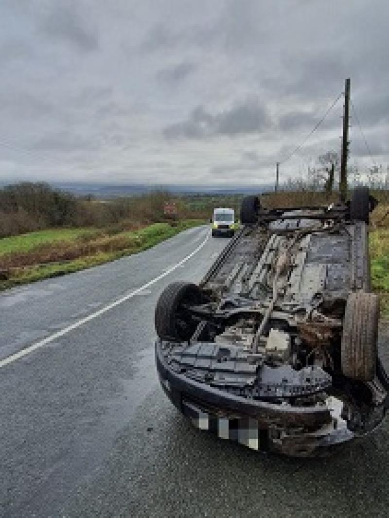 Lucky escape following car crash in Leitrim