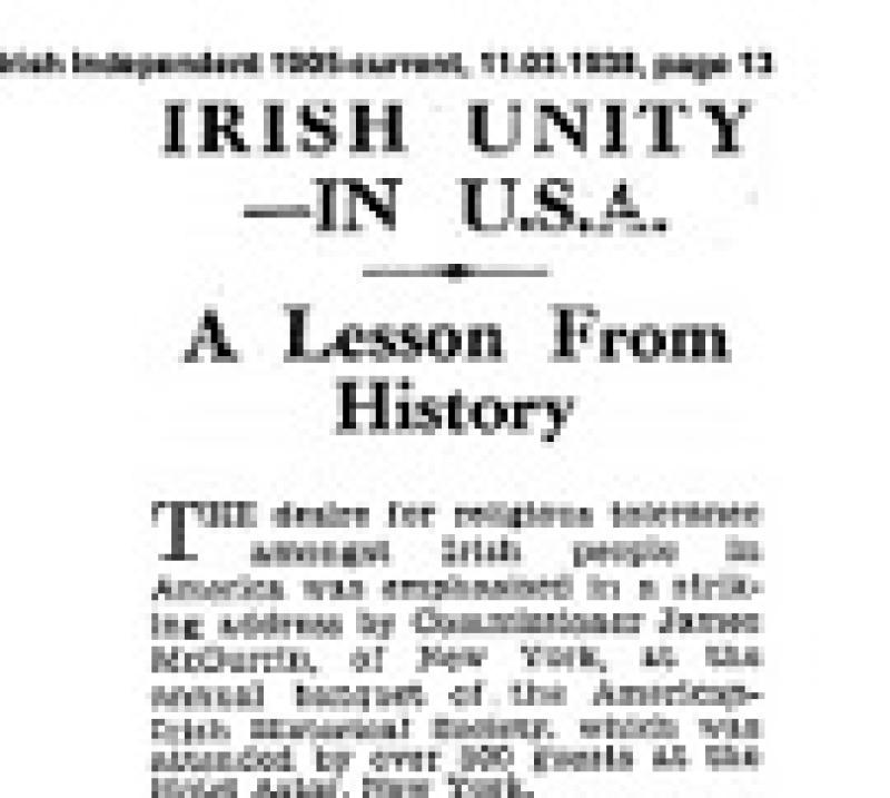 Leitrim man James McGurrin was a champion of Irish-American life 