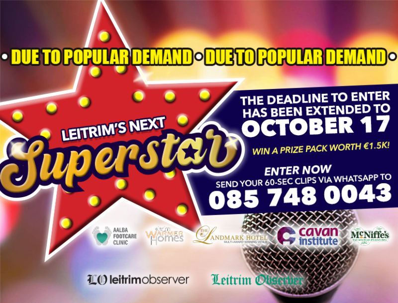 Deadline extended to enter Leitrim's Next Superstar talent search