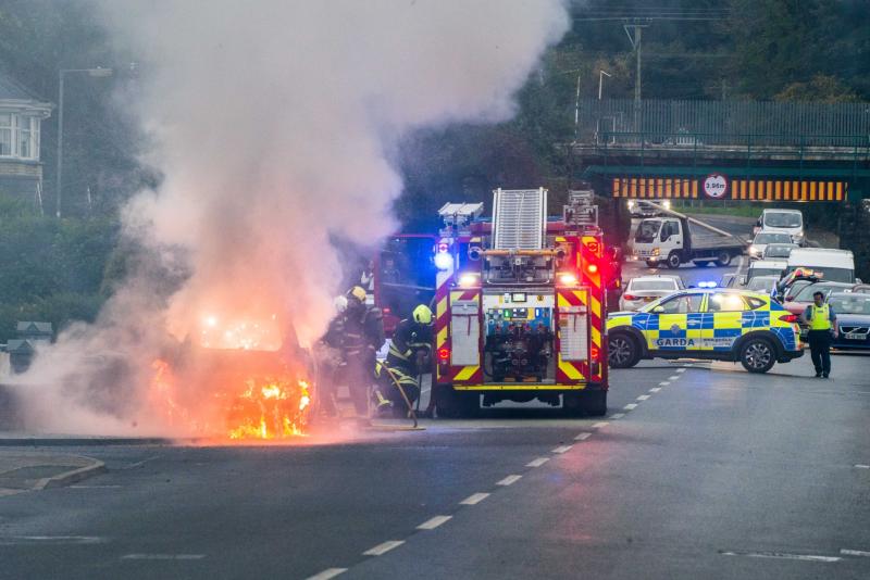 Car goes on fire in Carrick-on-Shannon