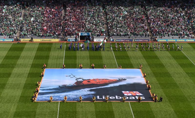Sligo Bay RNLI crew member takes to the pitch at Croke Park to promote water safety