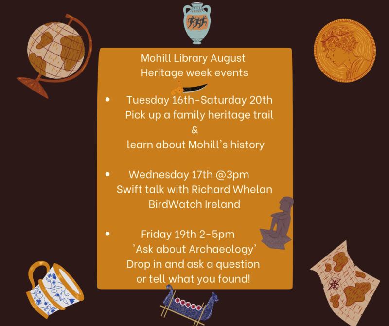 Local history, archaeology and the environment all feature in Heritage Week events at Mohill Library