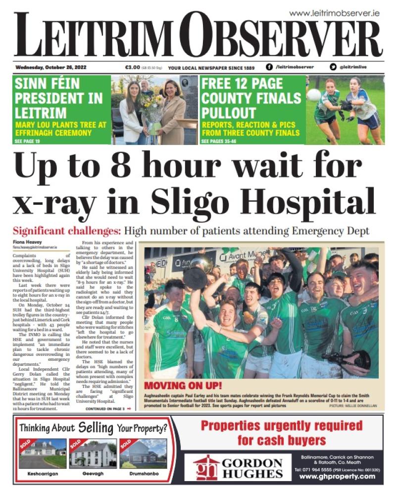Up to 8 hour wait for x-ray in Sligo Hospital