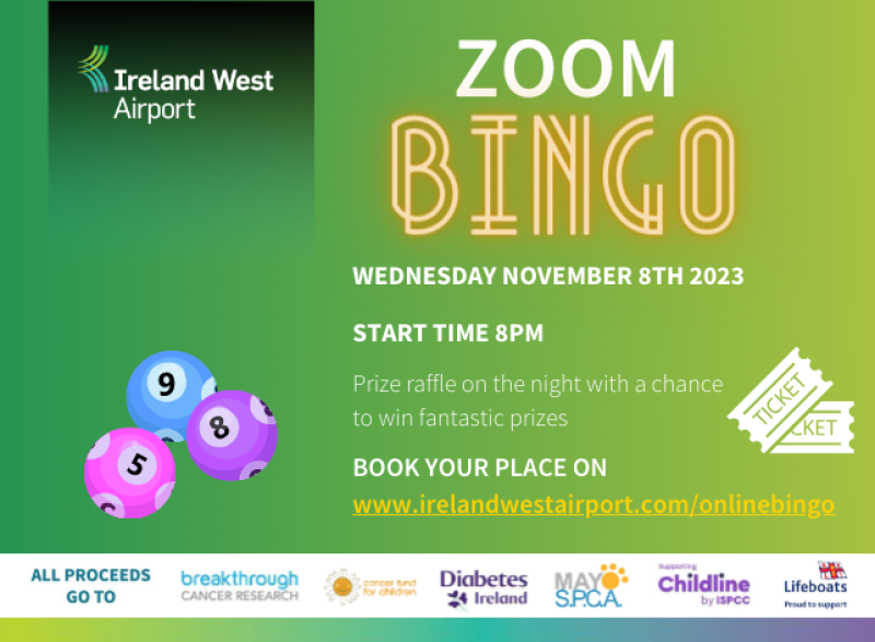 Ireland West Airport to host Online Charity Bingo Night 