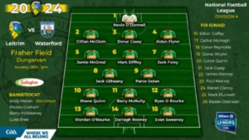 Moran gives two debuts as Leitrim team to face Waterford in Allianz NFL is announced