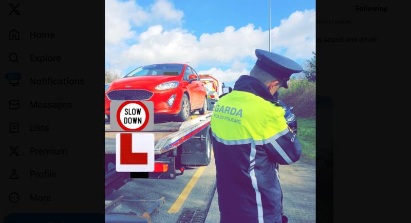 Learner driver travelling nearly twice speed limit fined on Easter Saturday