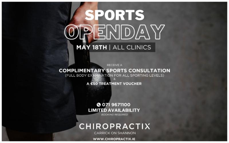 Carrick-on-Shannon chiropractors offer free sports consultation, €50 treatment voucher and more for open day