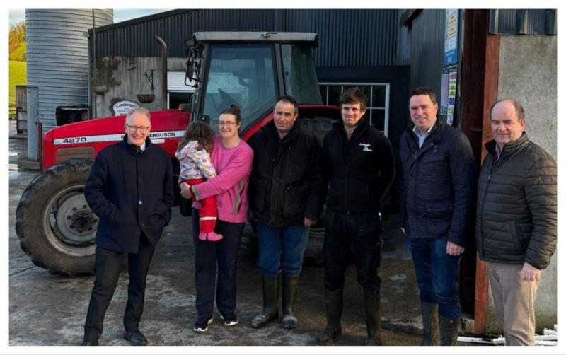 Minister for Agriculture Martin Heydon visits farmers in Leitrim impacted by power outages