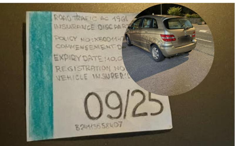  'A for effort'- Driver due in court over handwritten insurance disc with crayon and pencil 