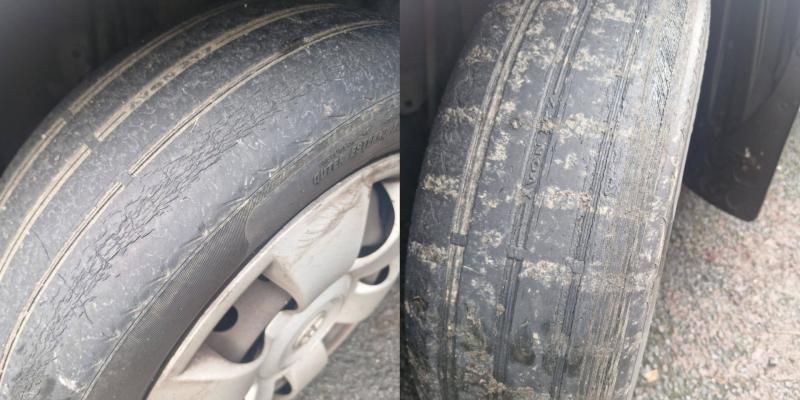 Leitrim Garda&iacute; share images of dangerous tyres in safety alert