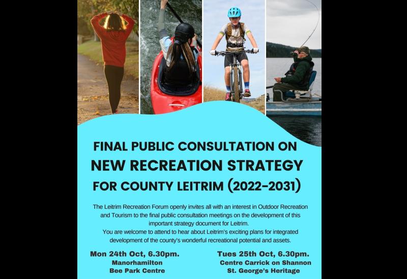 Leitrim Recreation Forum to hold final public consultation meetings in Manorhamilton and Carrick-on-Shannon