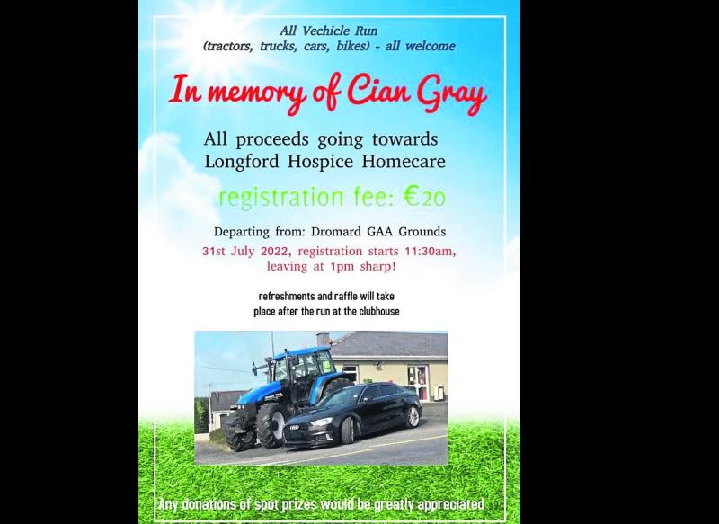 All vehicle run in memory of Cian Gray 