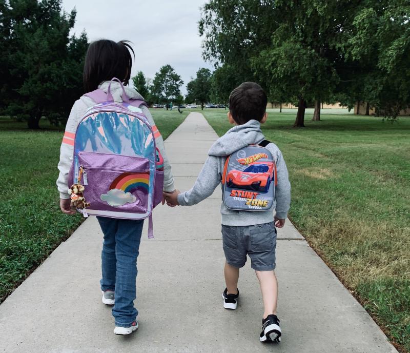 Schoolchildren walking