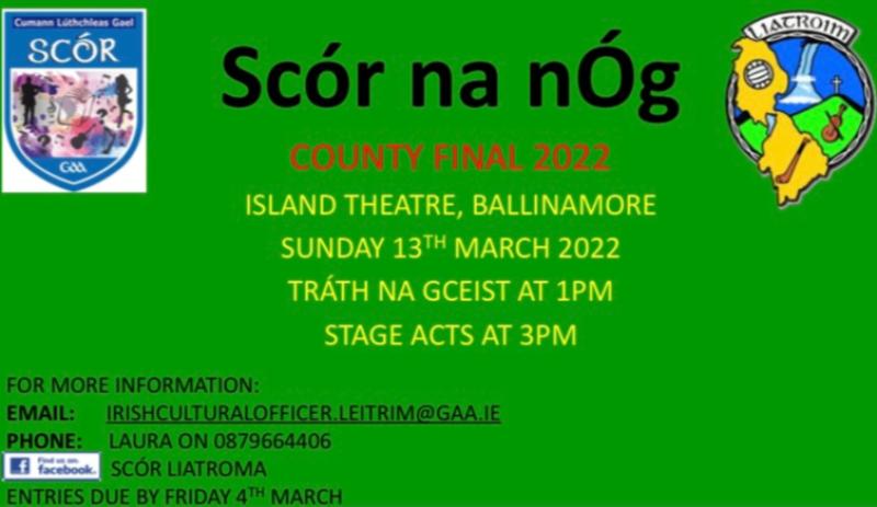 Leitrim Scor na nOg Finals sets for Ballinamore