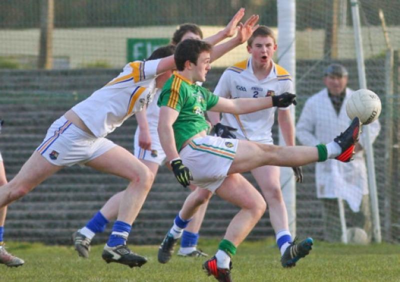 Conor Gaffney scores a point during last Saturday's Connacht Minor League game in Pairc Sean Mac Diarmada. Photo by James Molloy
