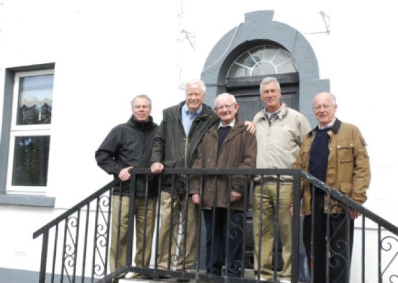 Pictured outside the old Leitrim Observer building in Carrick-on-Shannon last week are Peter Bucknall; John Bucknall, Greg Dunne - former editor of the Leitrim Observer; Alfie Bucknall and William Bucknall. The four Bucknall brothers are the direct descendants of Francis Mulvey, who owned the Leitrim Observer in the late 1800s and early 1900s. Photo by Willie Donnellan.