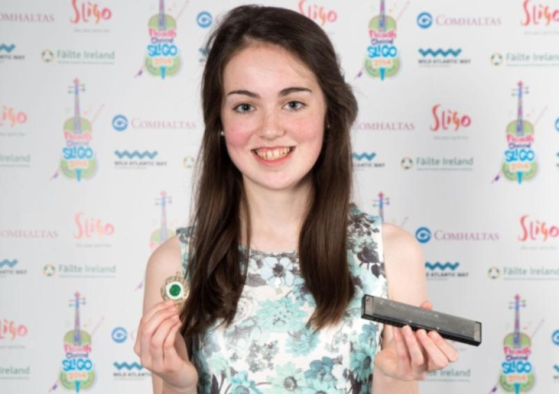 Mouth Organ (12-15 years) 2nd Place winner, Sarah Ward, CC�, Droimseanbhoth, Leitrim at the 2014 Comhaltas Ceolt�ir� �ireann All Ireland Fleadh Cheoil in Sligo.Photo Kathy Burke Photography