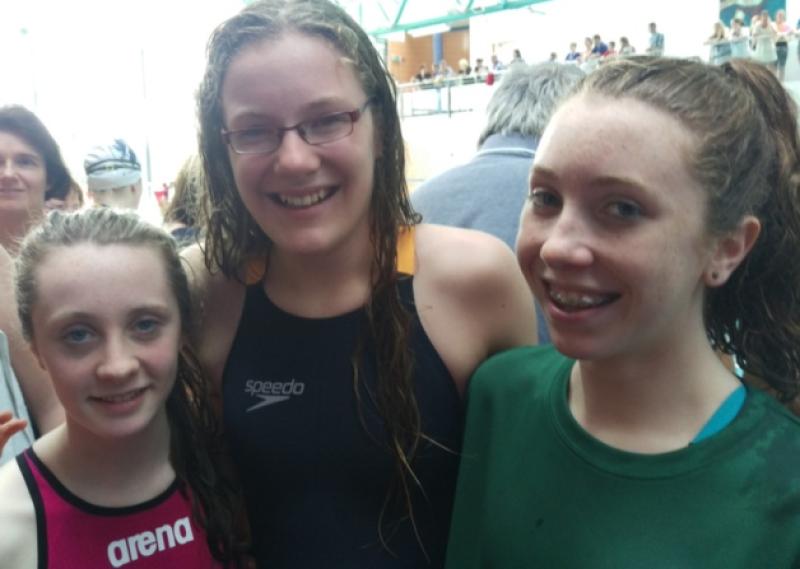 Silver medal winner Carrie McDaid (centre) pictured with Ciara Lynch (Manorhamilton) with Tara Walsh from Coolaney in Sligo.