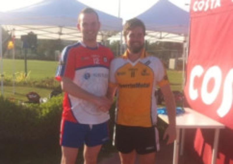 Dromahair men in Abu Dhabi: New York Captain Sean Kelly and Shane Fowley, Middle East after Middle East got the upper hand in Saturday's Mens semi-final at the GAA World Games.