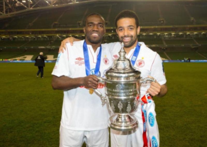 Joseph Ndo and Kieran Djilali pitcured after last year's FAI Cup Final both departed The Showgrounds last week for Limerick. Ross Gaynor and Aaron Greene also left the club.