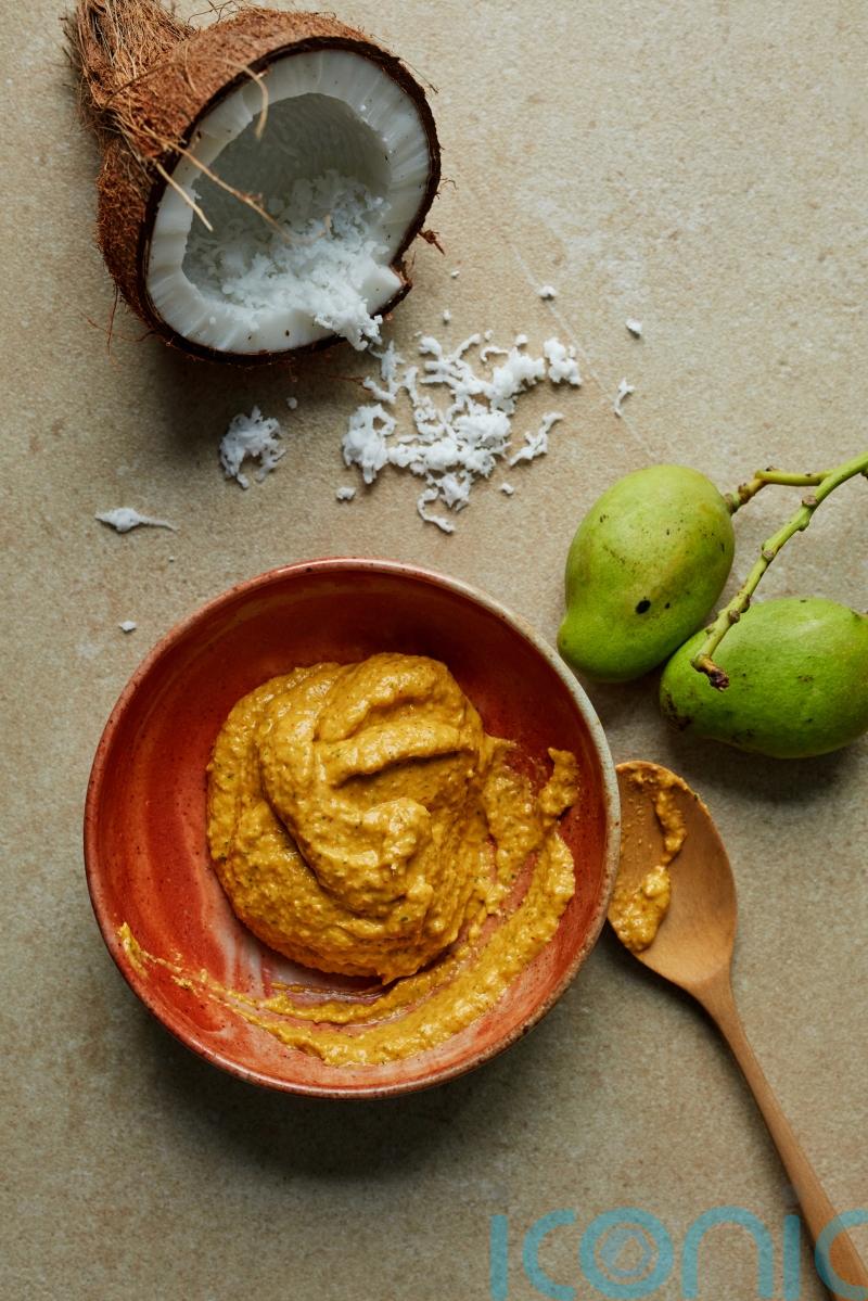 Santosh Shah’s green mango and coconut chutney