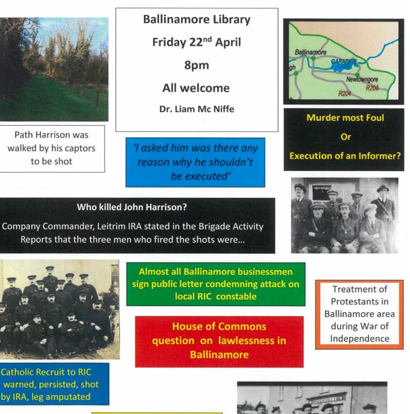 History talk on killing of Leitrim farmer in 1921