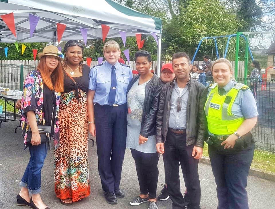 Lola pictured at Street Feast Carrick on Shannon 2019 with Leitrim International Community Group members and Garda