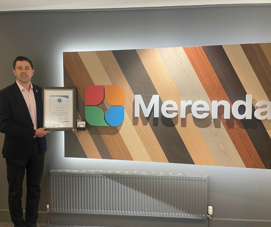 Ronan Haslette, MD of Merenda Ltd., with the company's recently awarded prestigious Business All-Star Accreditation