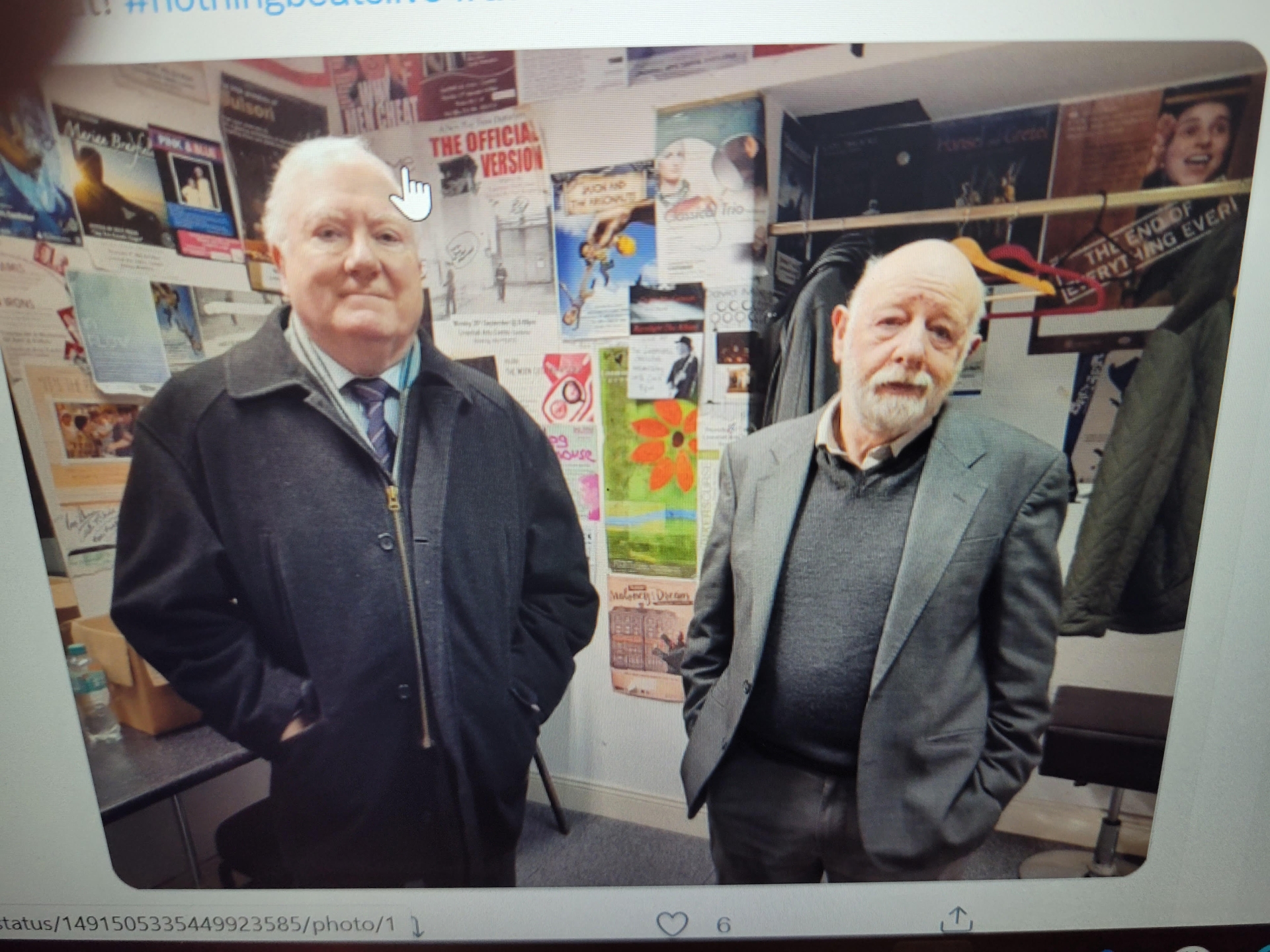 Joh McDwyer and Tom Walsh ready to go on stage with Twilight.